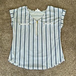 Navy Striped Blouse